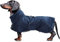 MOREZI Hundejacke ist eine wasserdichte, mit Fleece gefütterte Hundewinterjacke mit verstellbarem Gürtel und Reflexbesatz, geeignet für Dackel und ähnliche Rassen-Navy blau-S