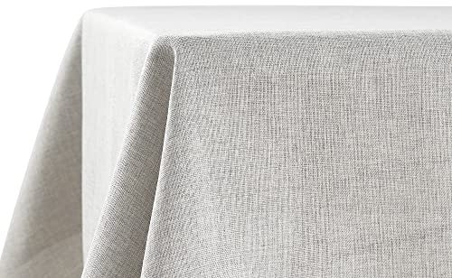 Decomira Tischdecke wasserabweisend Leinen-Optik - Fleckschutz, abwaschbar - Garten-Tischdecke Outdoor, Tischtuch Esstisch - Grau - 110x110 cm