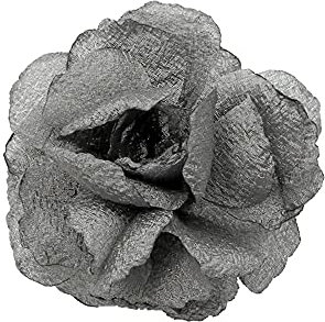 KABELIFE Elegante Damen Accessoires Haarblumen Haarblüte Haarspange Haarschmuck Blumen Brosche Ansteckblume viele Farben (Grau)