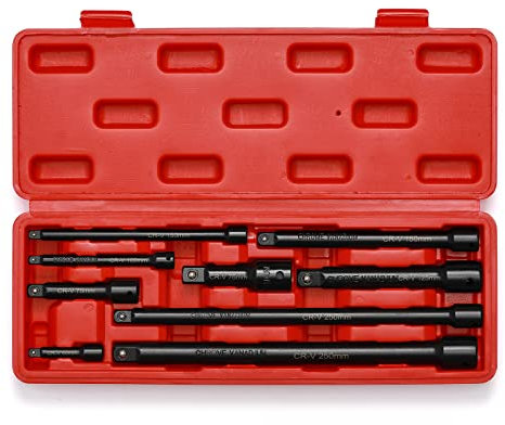 Mayouko 1/4,3/8,1/2 Drive Impact Extension Bar Set,CR-V,9 Pieces Socket Extension Bars for Narrow and Deep Areas