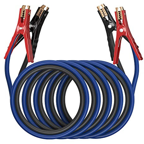 EXTRESPO Câbles de démarrage robustes – Câbles de démarrage automobiles pour batterie de voiture, VUS et camions – Kit de câbles de démarrage de pointe 600 A avec sac de transport, gants, brosses