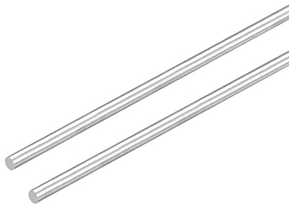sourcing map 304 Edelstahl Rundstäbe, 4mm x 400mm Vollschaftstäbe für DIY Craft Modellauto Hubschrauber Flugzeug, Packung von 2