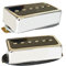 LAMSAM P90 Tone Tonabnehmer Set, Humbucker Größe Single Coil Neck Pickup und Bridge Pick Up Loaded Alnico V Magnete, als Ersatzteile für Standard-Humbucker Tonabnehmer auf E-Gitarre, Chrom