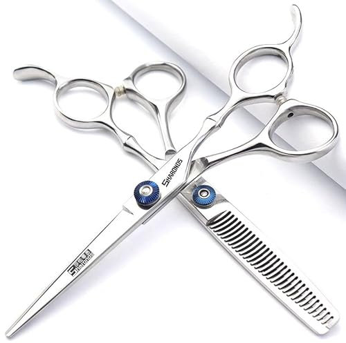 6 Zoll/ 7 Zoll Haarschneideschere set,haarschere,ausdunnschere SHARONDS 440C Schwarz (6 zoll 2Stück- C)
