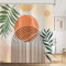 ASDCXZ Rideau de Douche Moderne Abstrait Boho Style Feuilles de Palmier Vert Noeud de Ligne de Soleil Beige Lavables Rideau Douche imperméable en Textile pour Baignoire avec 12 Crochets, 180x180 cm