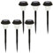 AKTIVE 61562, Pack de 6 Balizas de jardín de luz solar led, Luz continua entre 6 y 8 horas, Impermeable, farolas solares, luces solares led exterior, Estacas de jardín con luz solar led
