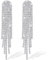 Pendientes de Borla de Diamantes de Imitación para Mujer,Kucheed Pendientes Colgantes de Plata Brillante Pendientes Largos de Candelabro de Cristal,Joyas Colgantes con Flecos de Diamantes Ligeros
