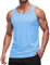 MAGCOMSEN Herren Training Achselshirt Ärmellos Fitness Sporttops Leicht Stretch Tank Tops Männer Schnelltrocknend Lässige Oberteile Shirt UV Outdoor Muskelshirt Blau M