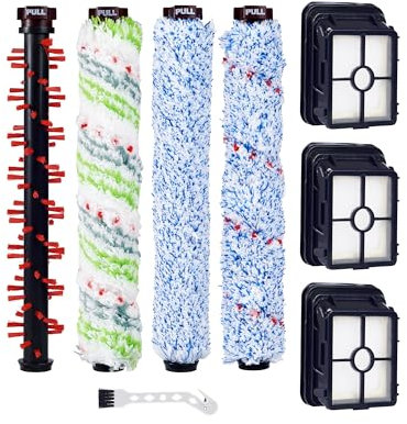 LAOYE Bürstenrolle Filter Zubehör Kompatibel für Bissell Crosswave 3-In-1,1 Mehrzweckbürste + 1 Teppichbürste + 1 Haustier-Rollbürste +1 Bodenbürste + 3 Filter für Bissell 17132 2582N 2225N 1785 Serie