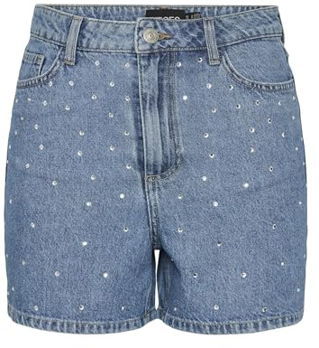 PIECES PCSKY HW Rhinestone Shorts