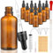 modacraft 10Stk 50ml Pipettenflasche mit Hilfszubehör, Flasche mit Pipette Braunglasflasche Apothekerflasche Tropfflasche für Flüssigkeit, Ätherische Öl, Parfümöle, Aromatherapie