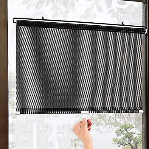 Without Drilling Sun Protection Suction Cup Roller Blind,Blackout Roller Window Shades,Temporary Portable Insulation Window Cover Curtain,Privacy Screen for Home,Office,Car (58x125cm/23x49in)