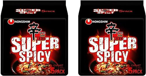 Nongshim Shin Red Ramyun Super Spicy Instant Noodle 120g (Pack of 10)