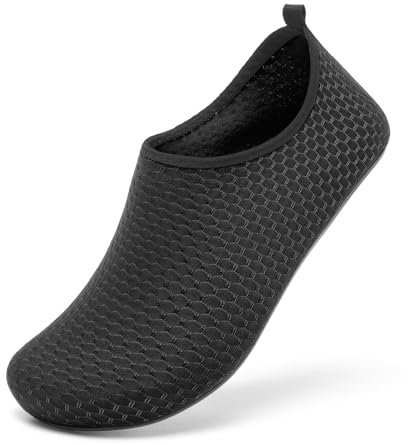 Racqua Wasserschuhe Badeschuhe Herren Schwimmschuhe Damen Dusch- & Badeschuhe Für Herren Strandschuhe Frauen Barfuss Schnelltrocken Wasserschuhe Aquaschuhe Schwarz 38-39