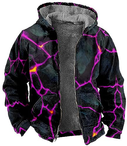 KONG JIMFAN Regenjacke Herren Winter Jacket Sweatshirt Herren Mit Kapuze Radjacke Herren Herren Winter Jacken Fahrrad Jacke Rennrad Jacke Herren Wollmantel Für Männer Thermojacke Herren(Blue,M)
