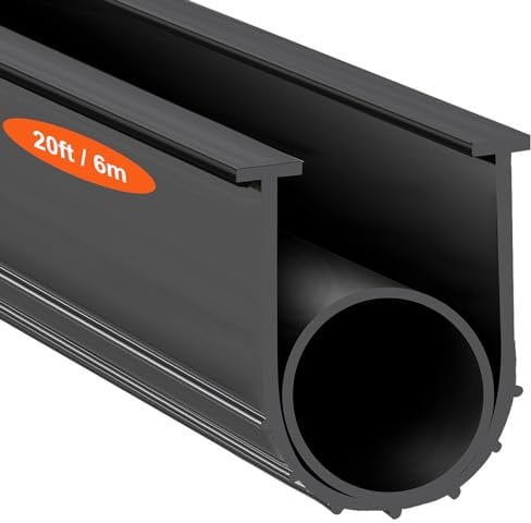 VEVOR Junta para Puerta de Garaje 6 m, Tira de Sellado de Goma Ancho del Caucho 10 cm Extremo en T para Evitar Penetración del Viento, Lluvia, Lámina, Puerta Seccional y Basculante, Almacén de Fábrica