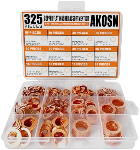 Copper Flat Washer Assortment Set