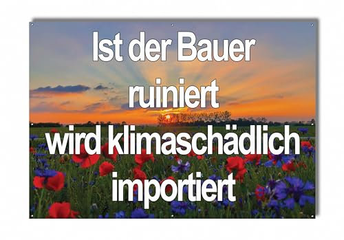 Protestbanner für Demo Landwirtschaft - Banner für Bauernprotest (Mohnblumen 2)