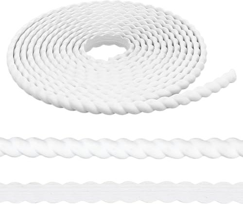 NBEADS 5m Flexible Molding Trim, 1.5cm PVC Molding Trim Ceiling Molding Wall Trim Molding Edge Trim for Furniture Door Wardrobe Home Decor, White
