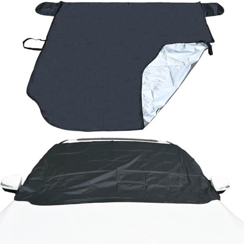 Frontscheibenabdeckung Winter, 158 * 125 cm Windschutzscheibenabdeckung Auto Abdeckplane Winter Scheibenabdeckung Auto Winter Groß Die Gegen Schnee, EIS, Frost, Staub, Sonne