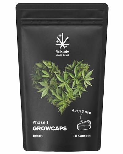 Bubudz Dünger Kapseln - Grow | Cannabis Dünger | Hanf Dünger für Wachstumsphase | Indoor & Outdoor für Hanf Pflanzen | Biologischer Dünger