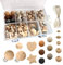 Artlatu 135 Stk Makramee Holzperlen Set,102stk Holzperlen,24 stk 20mm Häkeln Holzperlen, 10stk holzclip,20m Bastelseilen, für DIY Schmuck Herstellung Heimwerker Handwerk Makramee (set-135)