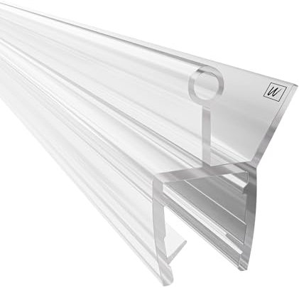 WAKA Premium Duschtür & Duschlippe PRO-W, Duschdichtung Optisch Transparent, Dichtung Dusche Glastür 8-10mm, 200cm Duschkabine & Duschtürdichtung, kompatibel mit einer Schwallschutzleiste Dusche