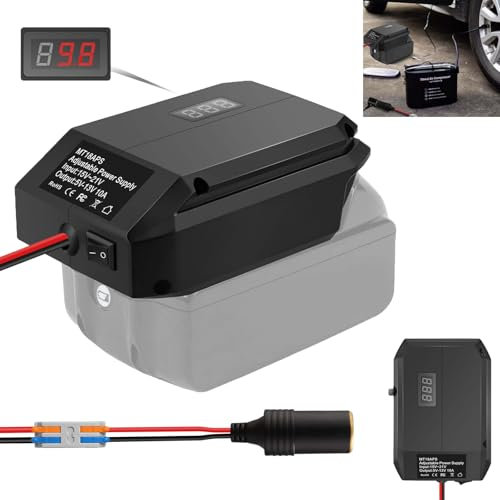 18V to 12V Step Down Converter for Makita 18V Lithium ion Battery, Power Wheel Adapter, DIY Converter with 5V-13V Max Output 10A Cigarette Lighter Connector for Car Devices