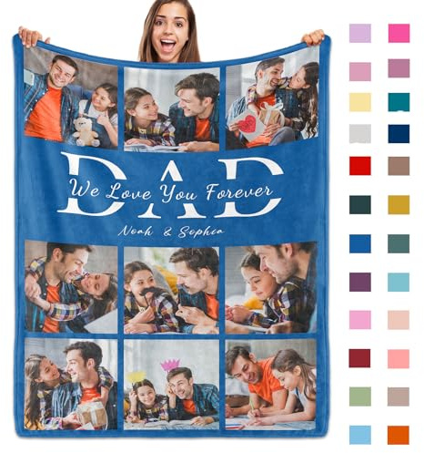 ROHBVMN Personalisierte Decke mit Foto- und Textdruck,Decke personalisiert babydecke, kuscheldecke personalisiert für Freundin, Freund,Ehemann, HD-Druck Foto-Decke fotodecke selbst gestalten