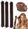 3Pcs Hitzefreie Lockenwickler, Haar Locken über Nacht, Lockenwickler Über Nacht mit Haken, mit Satin Haarhaube, Langes und Kurzes Haar Verwendet Werden (Braun)