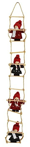 NVOQILIN 2023 Babbo Natale che si arrampica sulla scala di corda appeso ornamenti per albero di Natale decorazione natalizia Capodanno compleanno