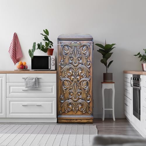 Alwayspon Vinilo autoadhesivo para decoración de nevera de madera, 56 x 163 cm, calcomanías para nevera, calcomanías extraíbles para nevera, decoración de cocina y hogar