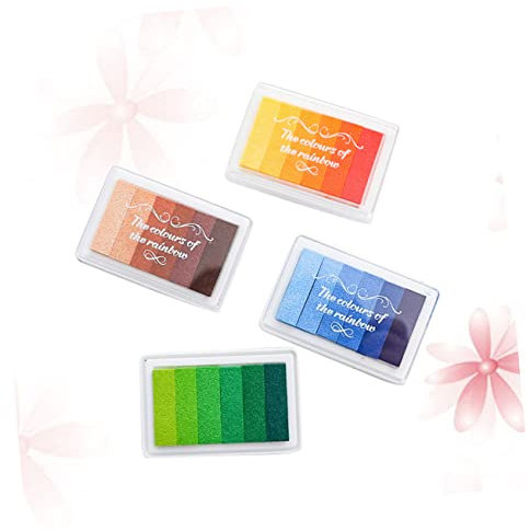 DIYEAH 1Stk Stempel mit Regenbogentinte Briefmarken Stempelkissen zum Stempeln Stempelkissen aus Blütenblättern Bastel-Stempelkissen Stempelkissen für Regenbogen-Stempelkissen