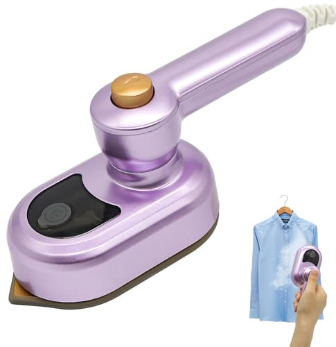 Idota Dampfbügeleisen Mini, Reise Bügeleisen, Reisebügeleisen Mini Leicht Dampfbügeleisen Reise, Mini Bügeleisen Antihaft Bügelsohle, Schnelles Aufheizen, mit 50ml für Zuhause und Unterwegs (Lila)