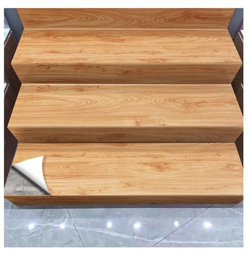 LXJBBD Vintage Holzmaserung Treppenaufkleber – Abzieh- und Aufklebbare PVC-Aufkleber für Trittstufen und Setzstufen – Rustikales Faux-Holz Kontaktpapier für Heim- und Bürodekoration