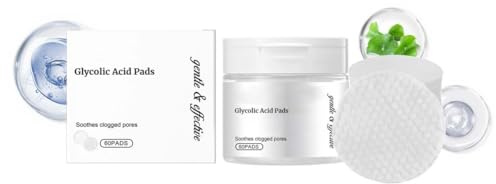 NAOLVE 60 Stück Glykolsäure Peel Pads mit Centella Asiatica, Niacinamid, Glykolsäure Reinigungspads, Exfoliating Cleansing Pads, Tiefenreinigung, Hydratation, Für Alle Hauttypen