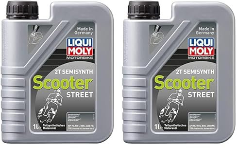 LIQUI MOLY Motorbike 2T Semisynth Scooter | 1 L | Motorrad 2-Takt-Öl | Art.-Nr.: 1621, farblos (Packung mit 2)
