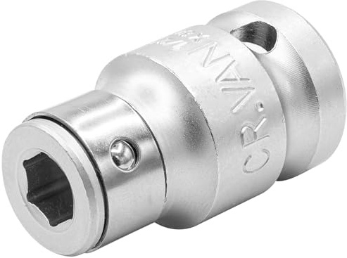 DAKCOS 1/2 Square Drive to 8mm(5/16) Hex Bit Holder Socket, Bit Adaptor with Retaining Ball, CR-V