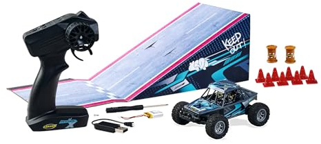 Carson 1:32 Deemon X 100% RTR - Ferngesteuertes Auto, RC Spielzeug mit Funktionen, RC Fahrzeug mit Rampe, 100% Komplettset, Remote Control