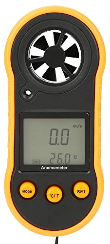 Akozon Professioneller Windgeschwindigkeitstester GM818 LCD-Digital-Anemometer-Handgerät mit Temperaturmessung – für Zuhause, für den Heimgebrauch und für den Gebrauch