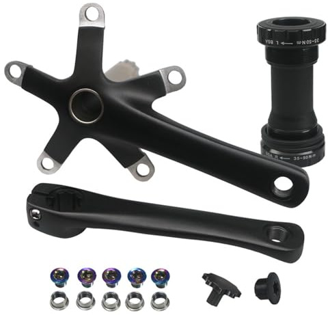 KIXZSAZ Hochwertiger Kurbelarmsatz aus hochfester Aluminiumlegierung für Fahrräder – leicht und geräuscharm, Kurbel und Tretlager, 152 mm