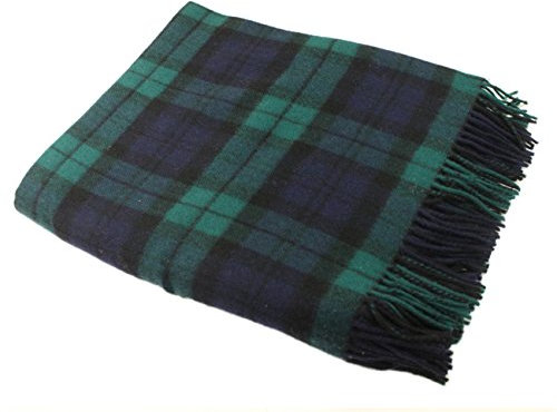 John Hanly Irish Überwurf Decke Lammwolle Hergestellt in Irland Throw Blanket Blackwatch