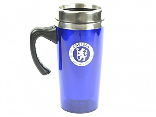 Chelsea FC Official Football Travel Mug (One Size) (Blue/Silver)