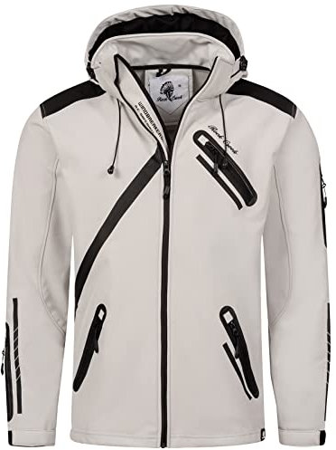 Rock Creek Herren Softshell Jacke Outdoor Regenjacke Softshelljacke Windbreaker Laufjacke Wanderjacke Funktions Sport Jacken H-127 Lightgrey L