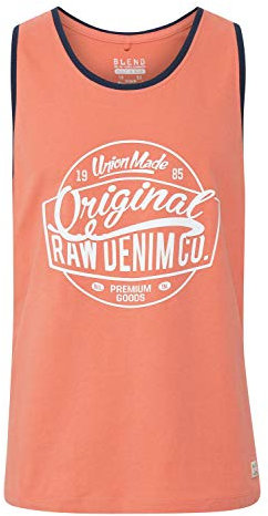 Blend BHWalex Herren Tank Top Sport-Shirt Muscle-Shirt mit Print 100% Baumwolle Regular fit, Größe:S, Farbe:Coral Sea Red (73828)
