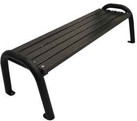 PRIMARIO Gartenbank Ohne Lehne Park Holz Massiv Sitz Garten Balkon Metall Wetterfest Robust Stabil Langlebig Gartenmöbel Erwachsene und Kinder Outdoor (Palisander, 200, CE)