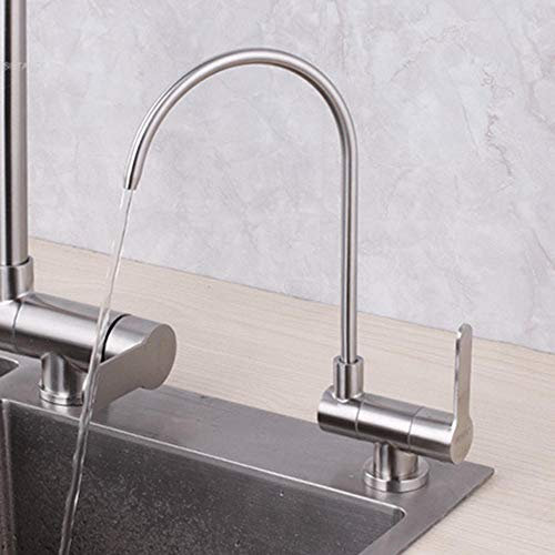 grifo cocina osmosis abatible, grifo puro, acero inoxidable 304, grifo abatible fregadero de cocina doméstico, plegable, cuello de cisne, 1/2 o 1/4-Grifo puro plegable - codo
