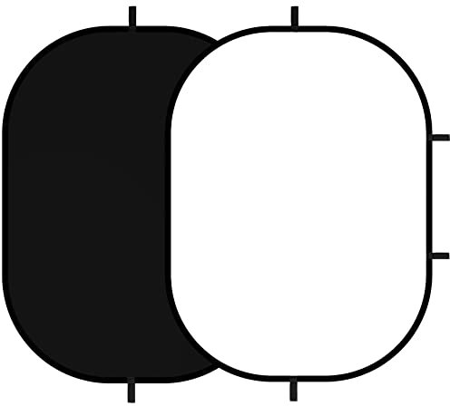 Selens Telón de Fondo Fotográfico Blanco Negro Muselina Pantalla Self Tape Backdrop Croma Chromakey Fondo Plegable Pop Up 100x150cm para Retrato Fotografía Vídeo Juego Youtube Estudio con Bolsa