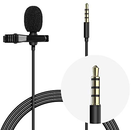 Lavalier Microphone - Easy Clip on Microphone - Lapel Microphone - omnidirectional Microphone for iPhone - Tiny Microphone with Clip - lav mic - Lapel mic - Microphone lavalier…