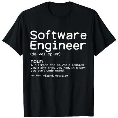 Funny Coding Tees - Software Engineer Definition Shirt - Herren - Schwarz - S - Klassisches Kurzarm-T-Shirt